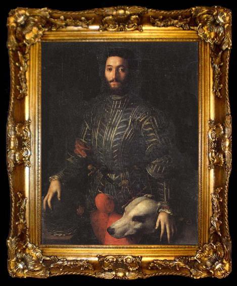 framed  Agnolo Bronzino Portrait of Guidubaldo della Rovere, ta009-2